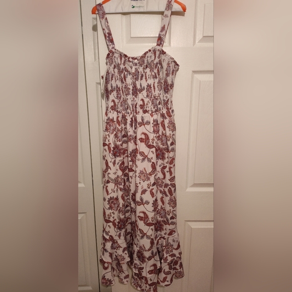 NWT Grace Karin Paisley Smocked Maxi Dress, Lined - Picture 5 of 11